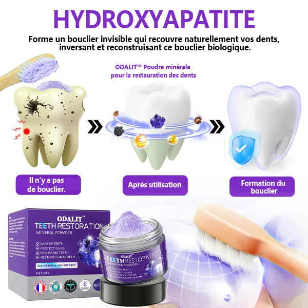 ODALIT™ 𝐓𝐞𝐞𝐭𝐡 𝐑𝐞𝐬𝐭𝐨𝐫𝐚𝐭𝐢𝐨𝐧 𝐏𝐨𝐮𝐝𝐫𝐞 𝐌𝐢𝐧é𝐫𝐚𝐥𝐞👨‍⚕️(𝐑𝐞𝐜𝐨𝐦𝐦𝐚𝐧𝐝é 𝐩𝐚𝐫 𝐀𝐬𝐬𝐨𝐜𝐢𝐚𝐭𝐢𝐨𝐧 𝐃𝐞𝐧𝐭𝐚𝐢𝐫𝐞 𝐅𝐫𝐚𝐧ç𝐚𝐢𝐬𝐞)