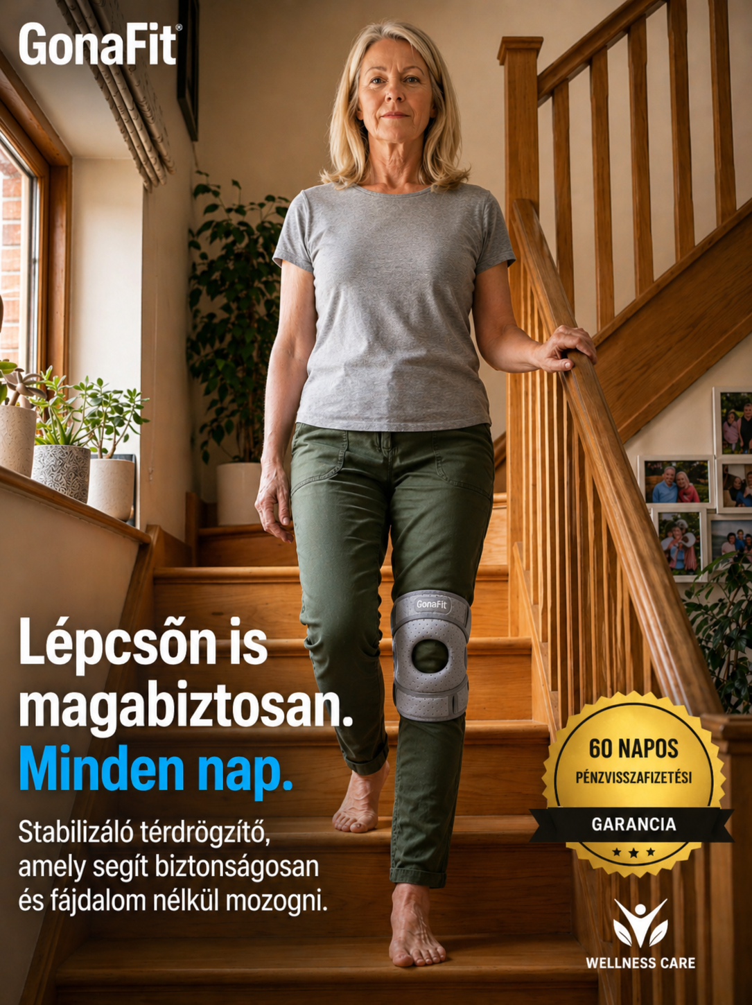 GonaFit térdrögzítő – azonnali fájdalomcsillapítás és teljes mozgástámogatás