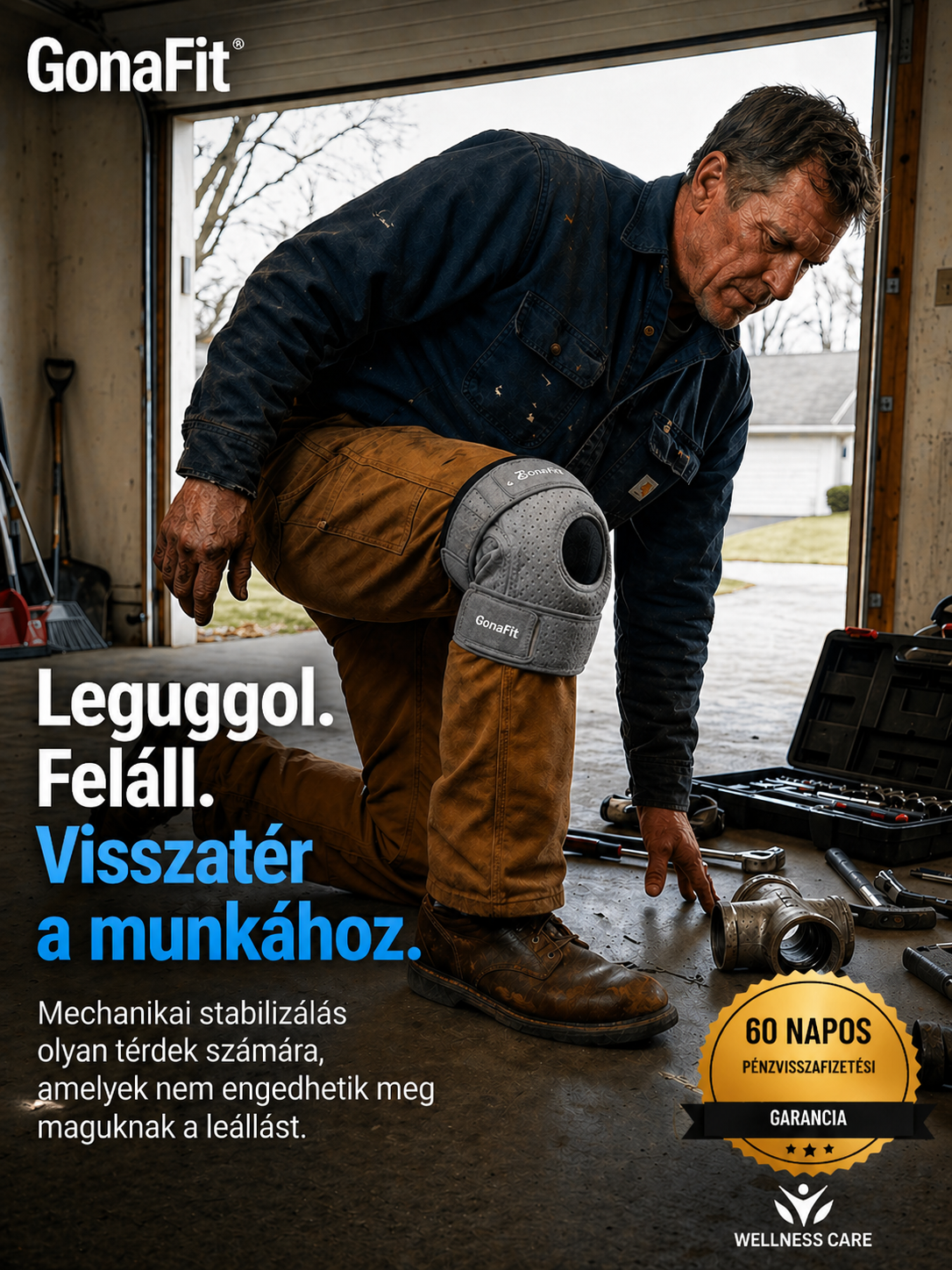 GonaFit térdrögzítő – azonnali fájdalomcsillapítás és teljes mozgástámogatás