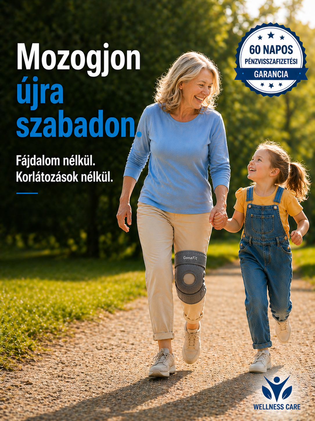 GonaFit térdrögzítő – azonnali fájdalomcsillapítás és teljes mozgástámogatás